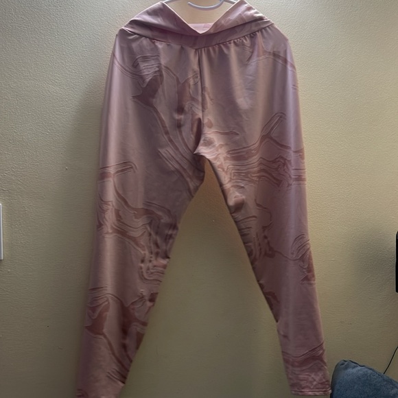 Gymshark Power Support Leggings Pink Marble Pockets High Rise Pull On Small - Picture 6 of 13